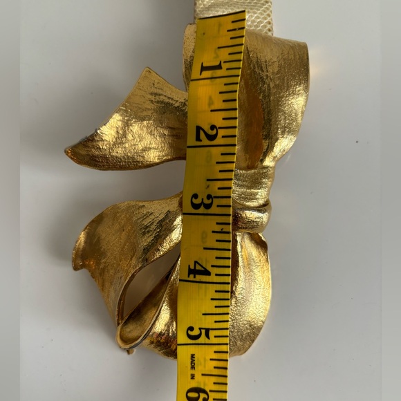 Vintage 1983 Christopher Ross 24K Gold PLATED BUCKLE With Leather Belt - Picture 7 of 9